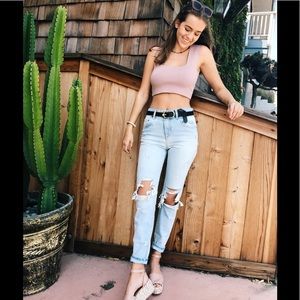 LF carmar distressed mid rise boyfriend jeans